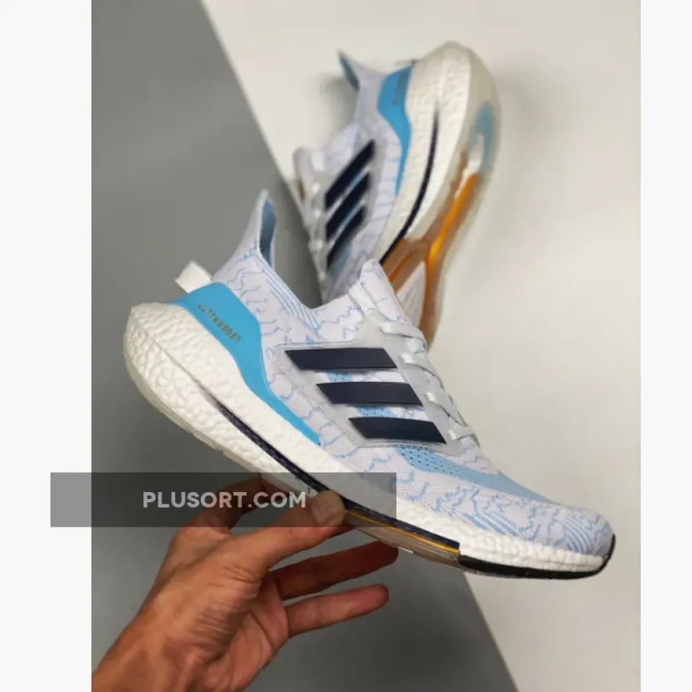adidas Ultra Boost 2021 White/Night Indigo/Clear Blue GZ7120