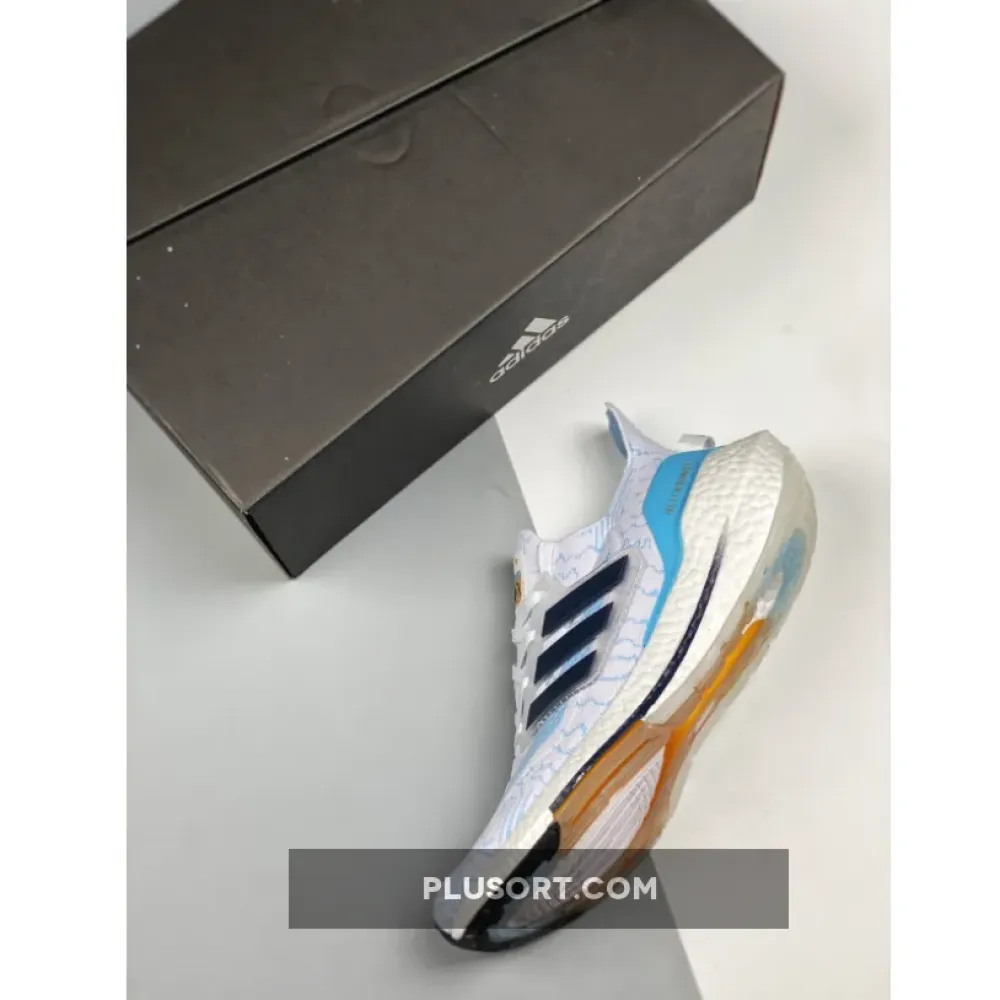 adidas Ultra Boost 2021 White/Night Indigo/Clear Blue GZ7120
