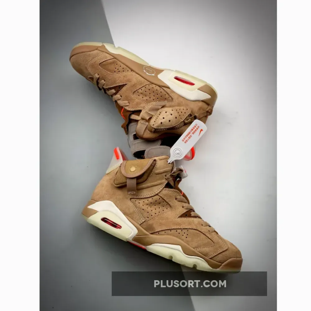 Travis Scott x Air Jordan 6 British Khaki/Sail/Bright Crimson DH0690-200