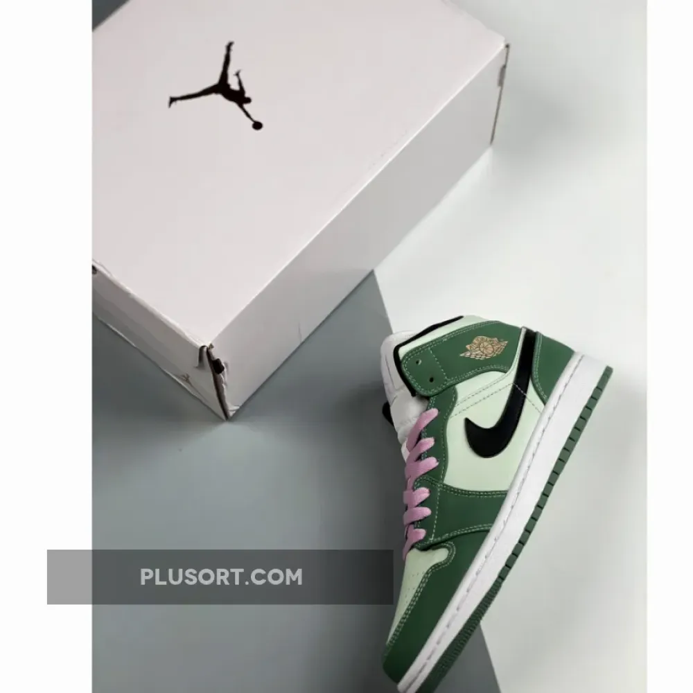 Air Jordan 1 Mid SE Dutch Green/Black-Barely Green CZ0774-300
