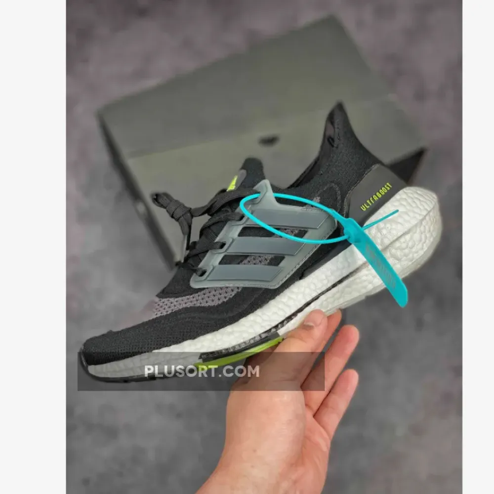adidas UltraBOOST 21 Black/Silver Metallic/Solar Yellow FY0374