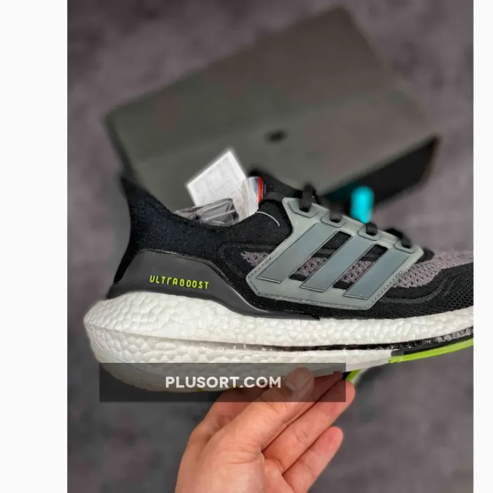 adidas UltraBOOST 21 Black/Silver Metallic/Solar Yellow FY0374