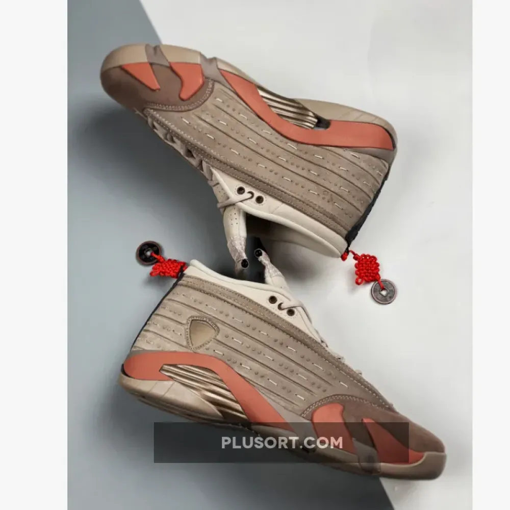 Clot x Air Jordan 14 Low Sepia Stone/Terra Blush-Desert Sand DC9857-200