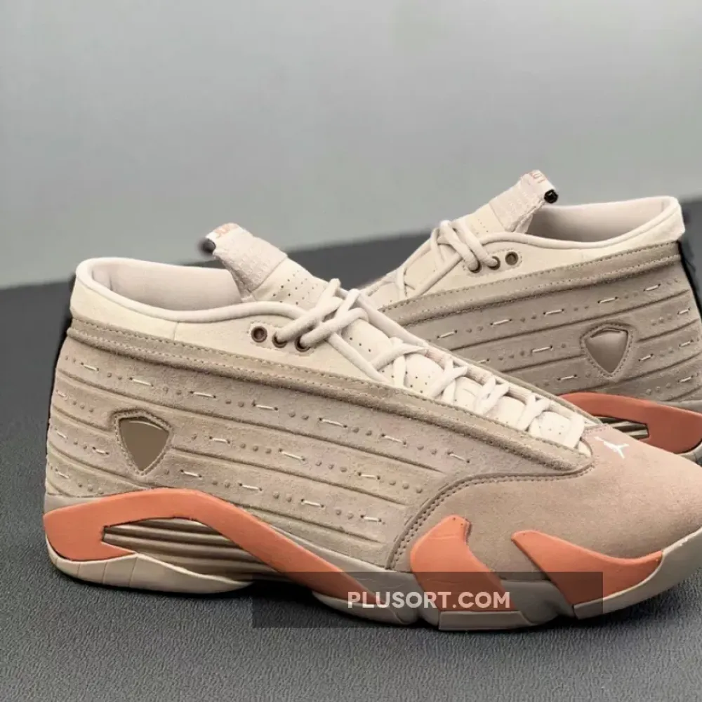 Clot x Air Jordan 14 Low Sepia Stone/Terra Blush-Desert Sand DC9857-200