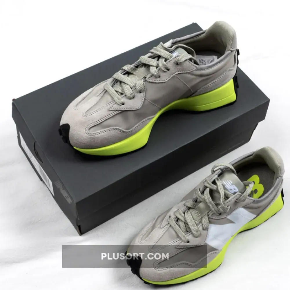 New Balance 327 Grey Neon Green