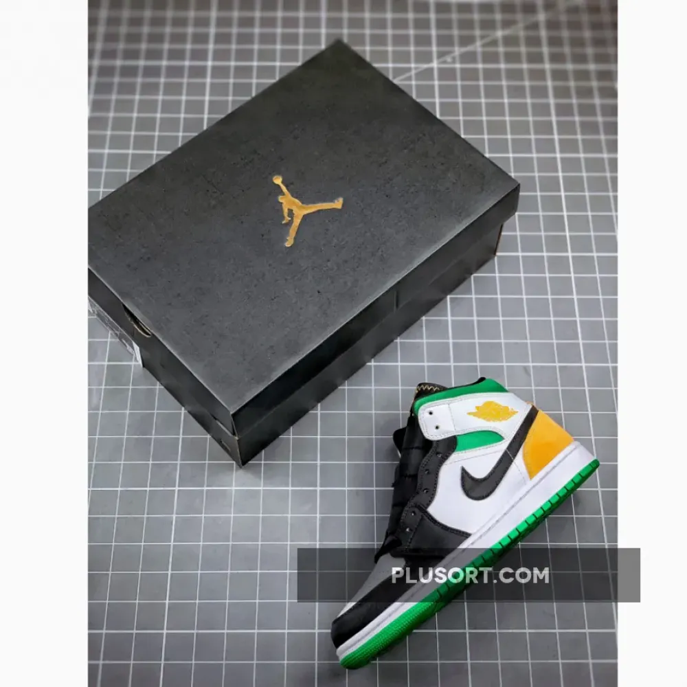 Air Jordan 1 Mid SE “Oakland” White Black Green Yellow 852542-101