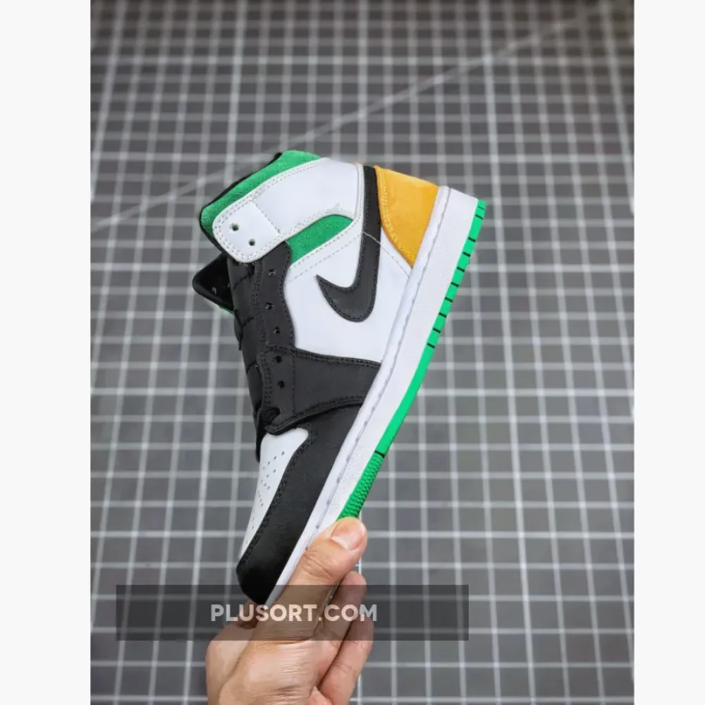 Air Jordan 1 Mid SE “Oakland” White Black Green Yellow 852542-101