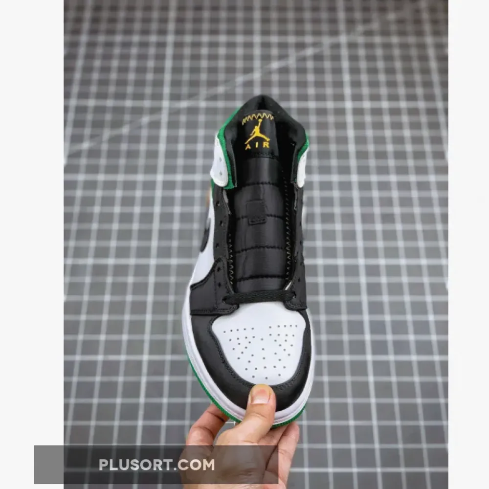 Air Jordan 1 Mid SE “Oakland” White Black Green Yellow 852542-101