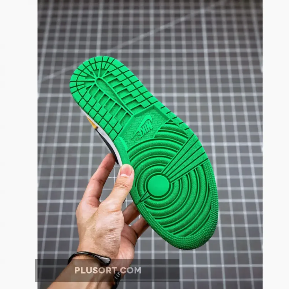 Air Jordan 1 Mid SE “Oakland” White Black Green Yellow 852542-101