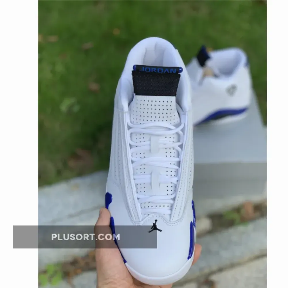 Air Jordan 14 White/Hyper Royal-Black  487471-104