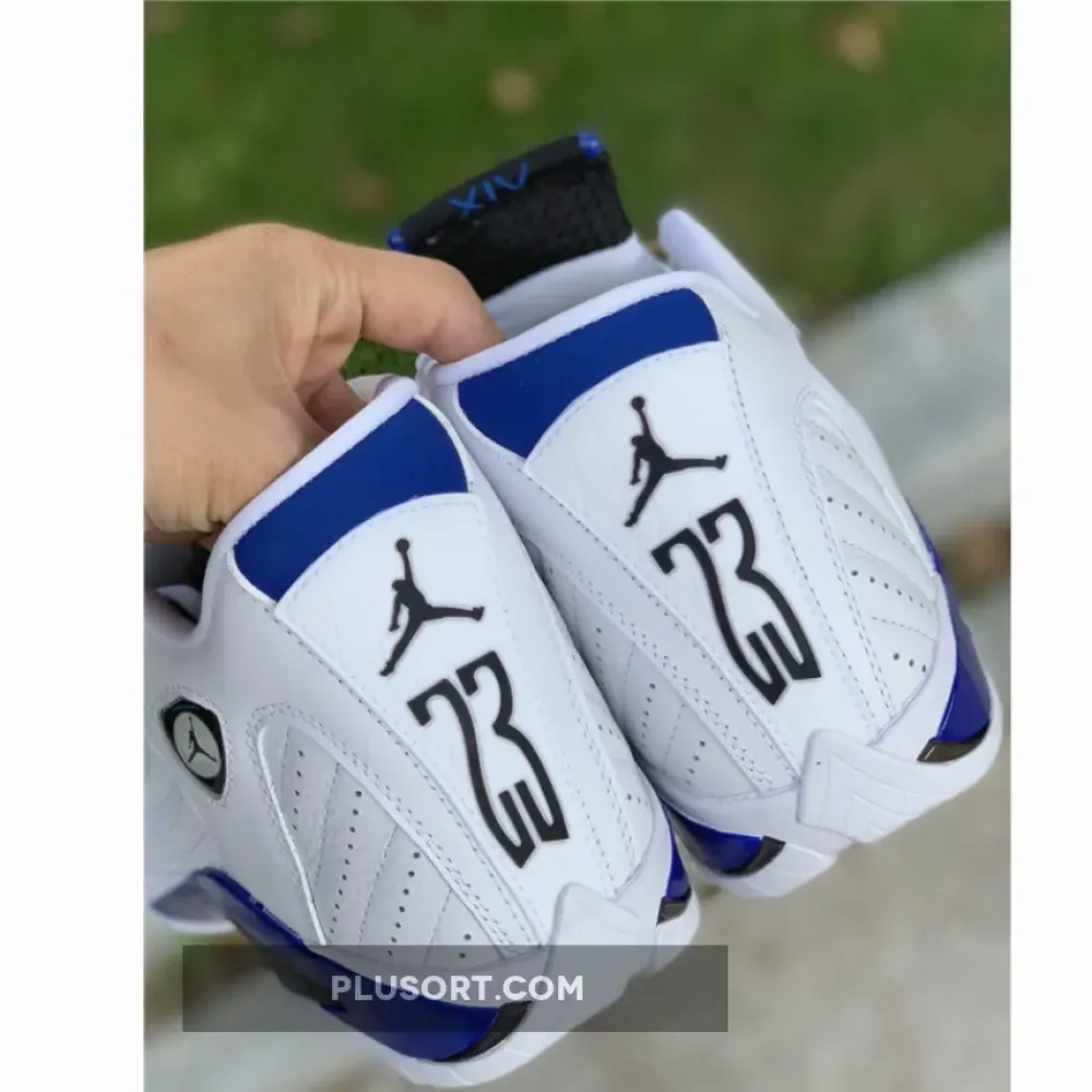 Air Jordan 14 White/Hyper Royal-Black  487471-104