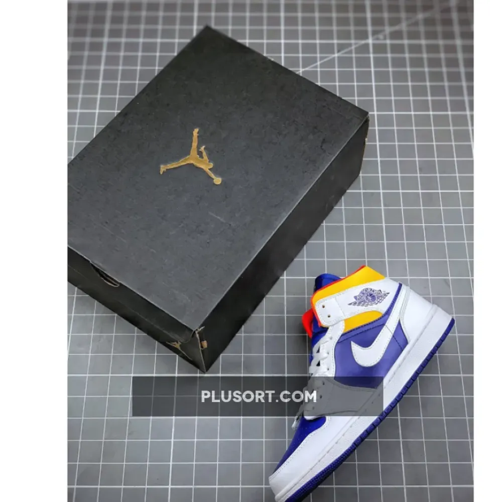 Air Jordan 1 Mid White/Deep Royal Blue-Track Red-Laser Orange 554724-131