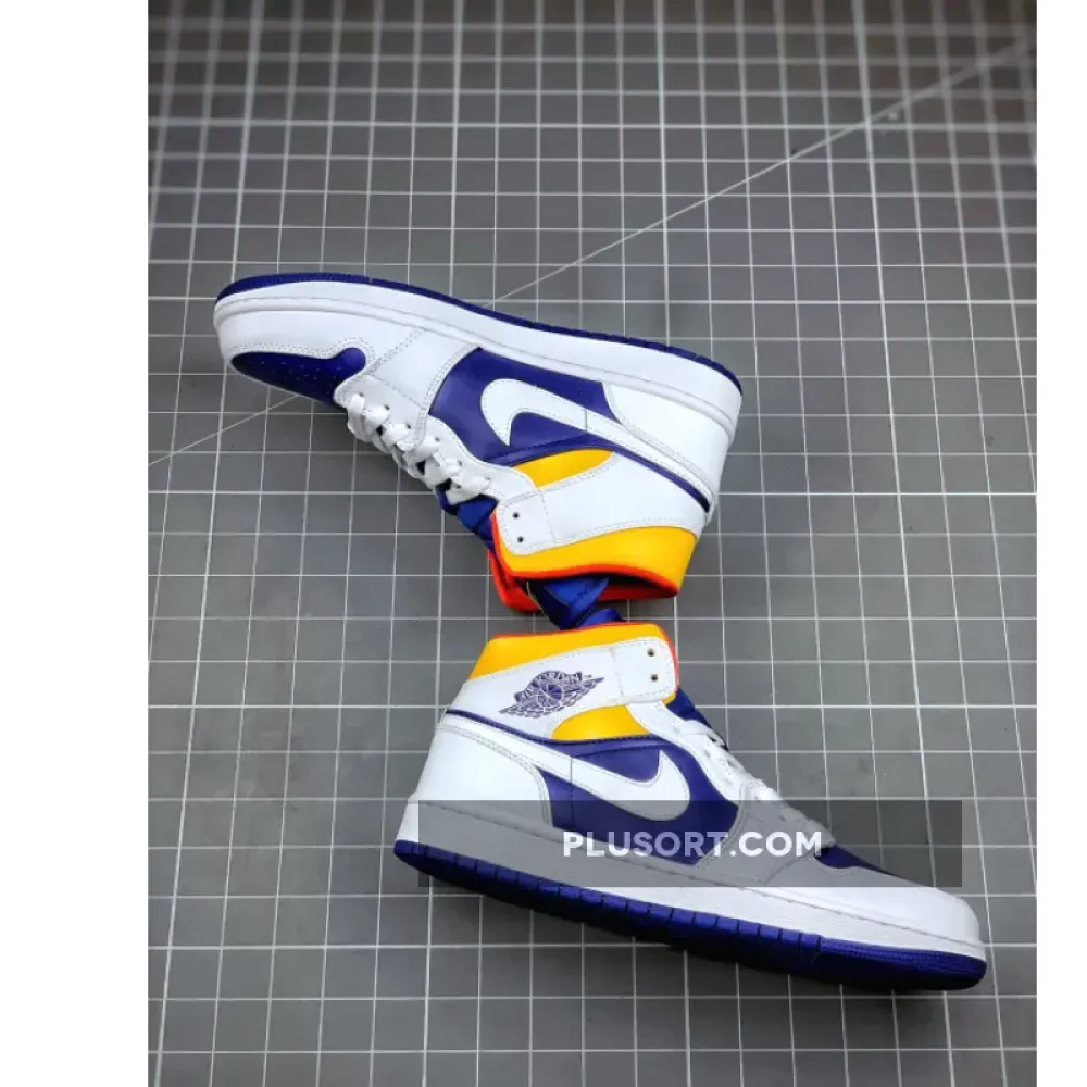 Air Jordan 1 Mid White/Deep Royal Blue-Track Red-Laser Orange 554724-131