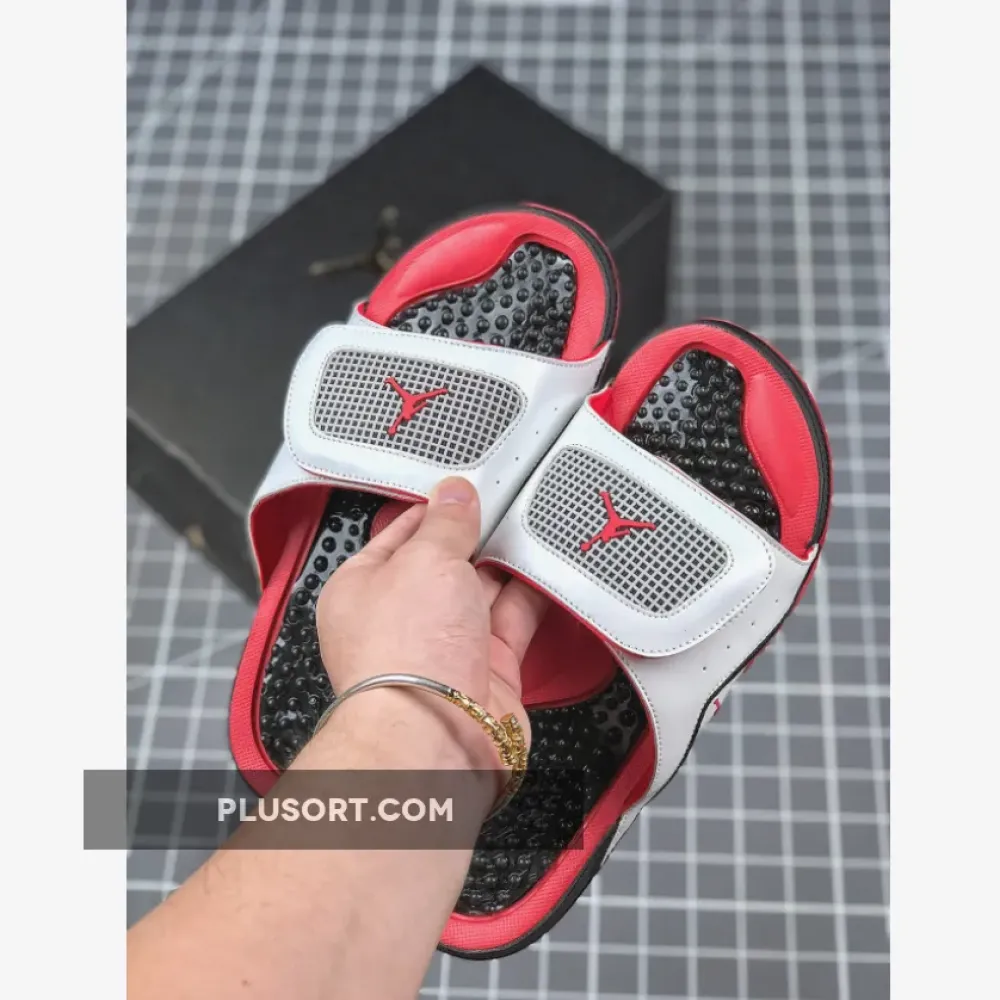 Air Jordan Hydro 13 White Red Black