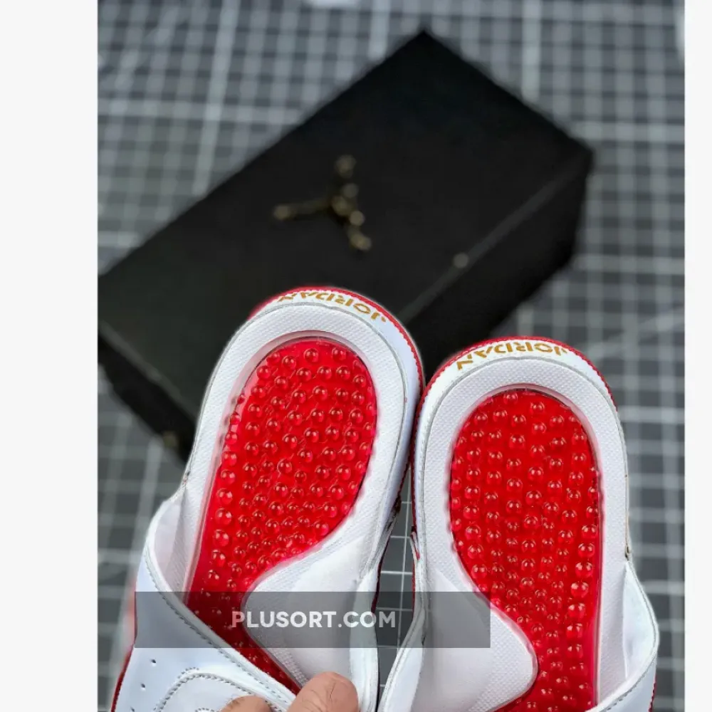 Air Jordan Hydro 13 White Red Gold