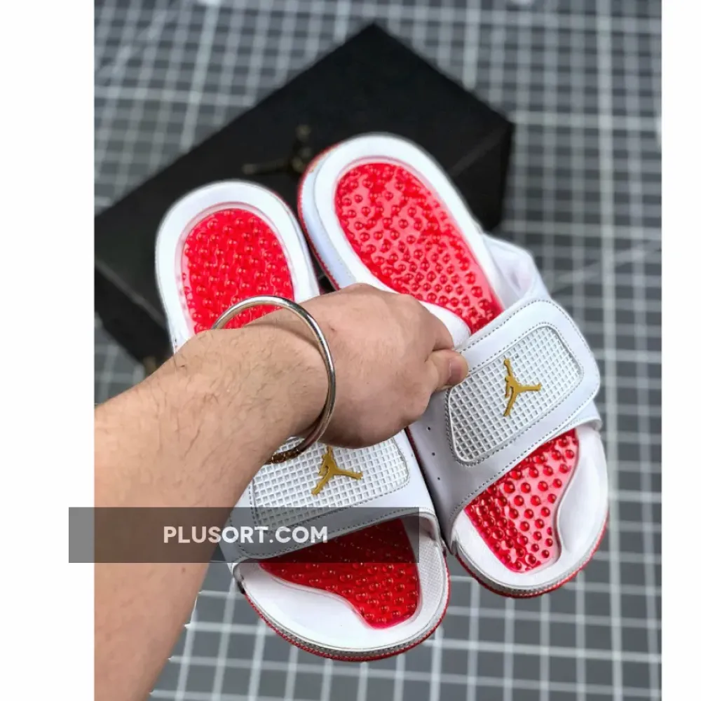 Air Jordan Hydro 13 White Red Gold