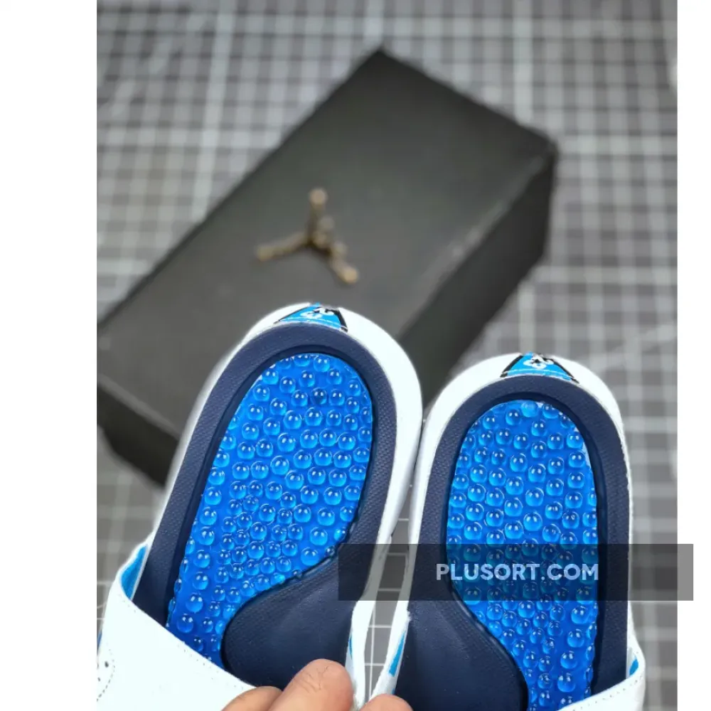 Air Jordan Hydro 5 White/Navy Blue-Royal Blue