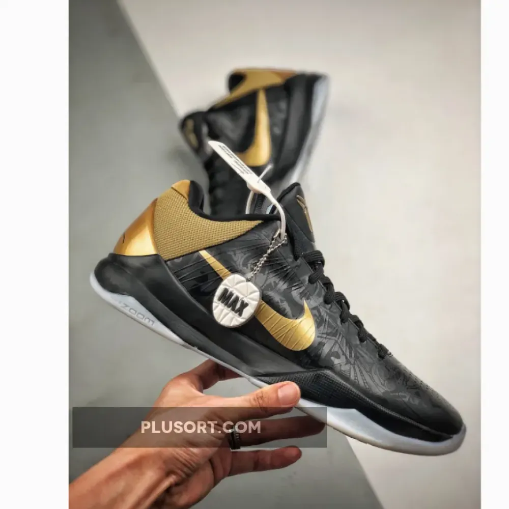 Nike Zoom Kobe 5 ‘Big Stage Away’ Black/Metallic Gold-White 386429-008