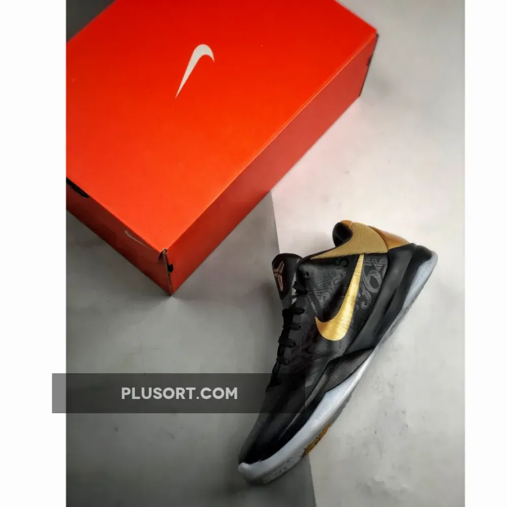 Nike Zoom Kobe 5 ‘Big Stage Away’ Black/Metallic Gold-White 386429-008