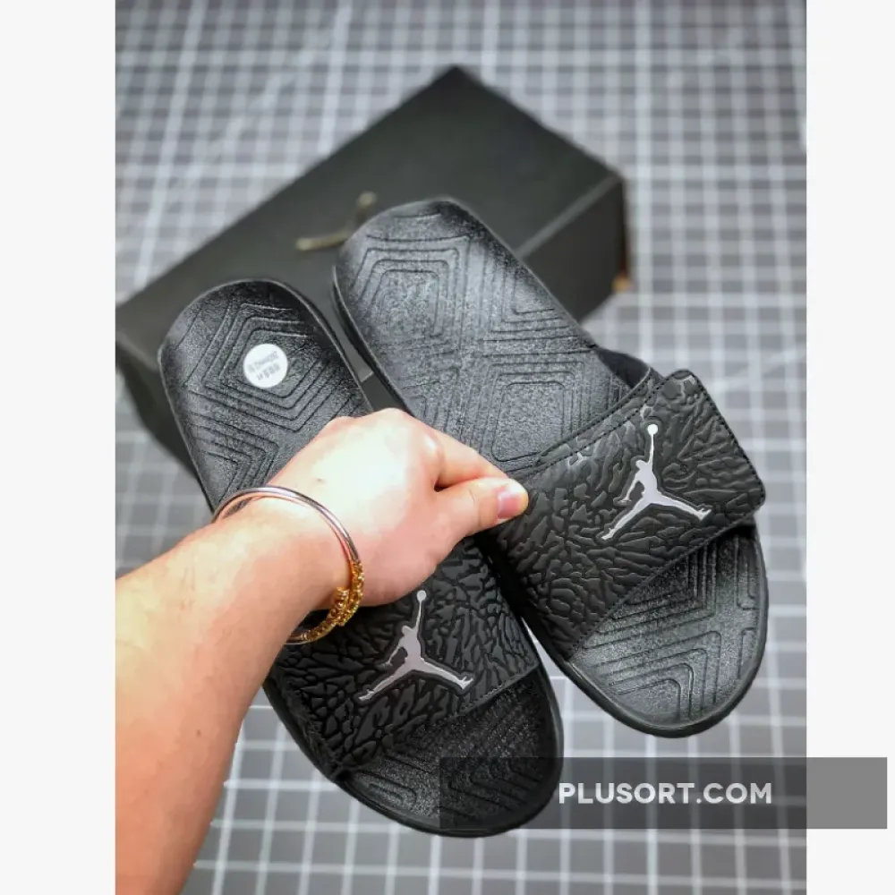 Air Jordan Hydro 7 Triple Black Slippers  BQ6290-016