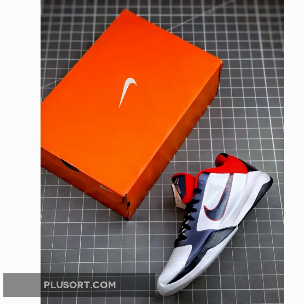 Nike Zoom Kobe 5 “USA” White/Obsidian-Sport Red 386430-103