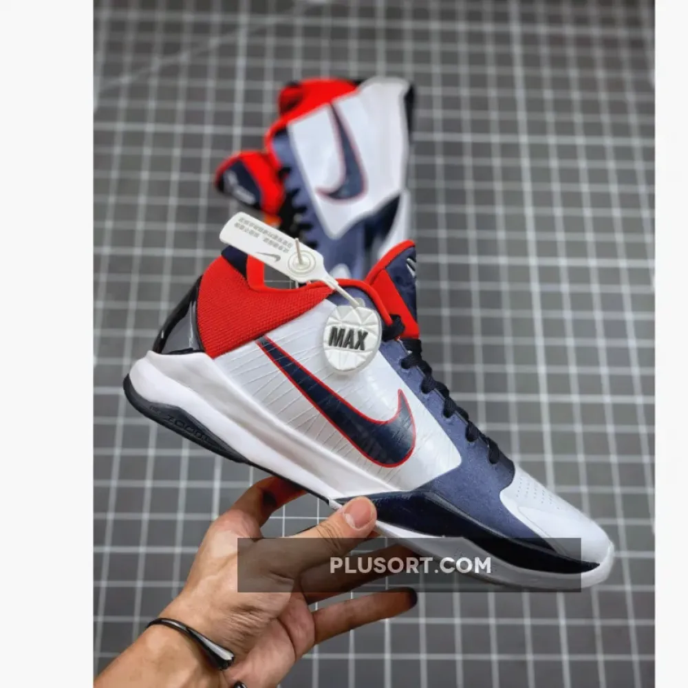 Nike Zoom Kobe 5 “USA” White/Obsidian-Sport Red 386430-103