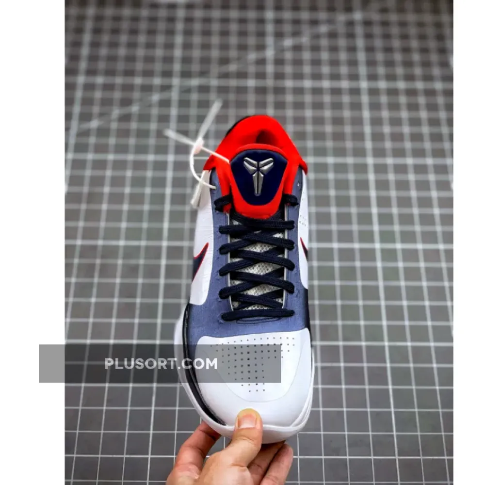 Nike Zoom Kobe 5 “USA” White/Obsidian-Sport Red 386430-103