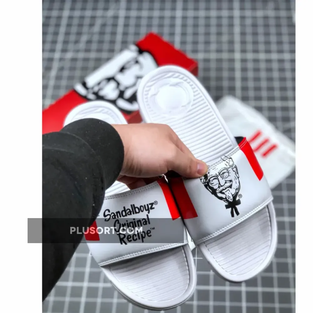 KFC x SANDALBOYZ Court Slides White Red