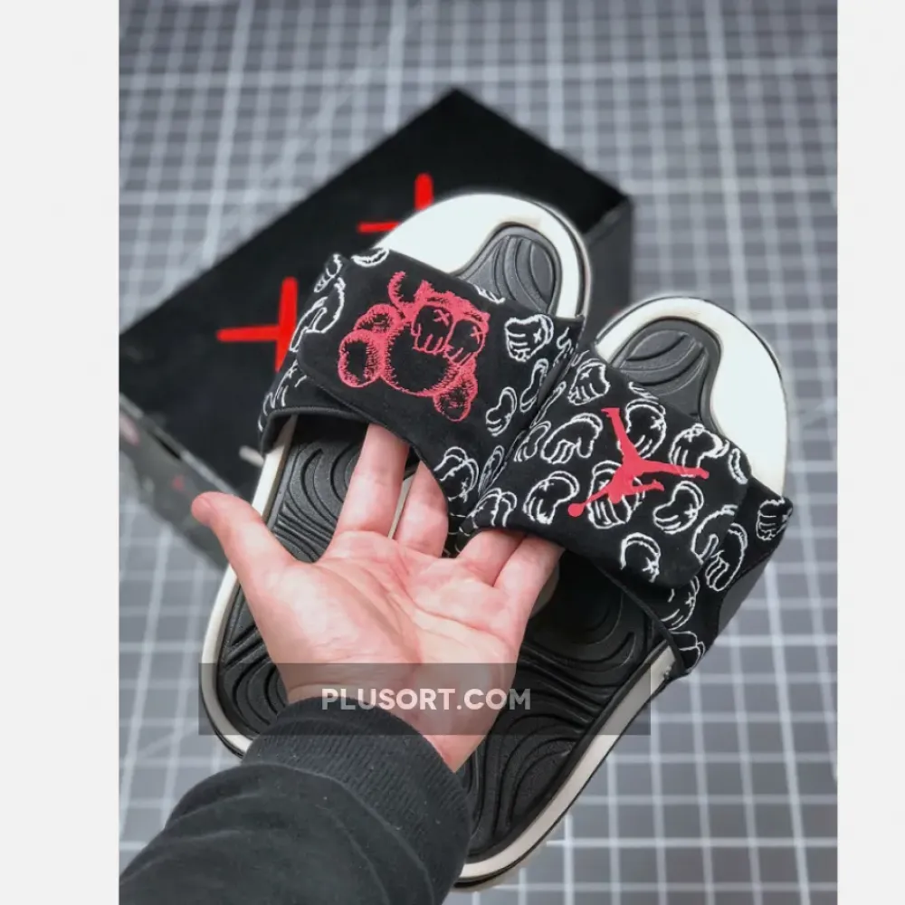Kaws x Air Jordan 4 Black Slide Sandals