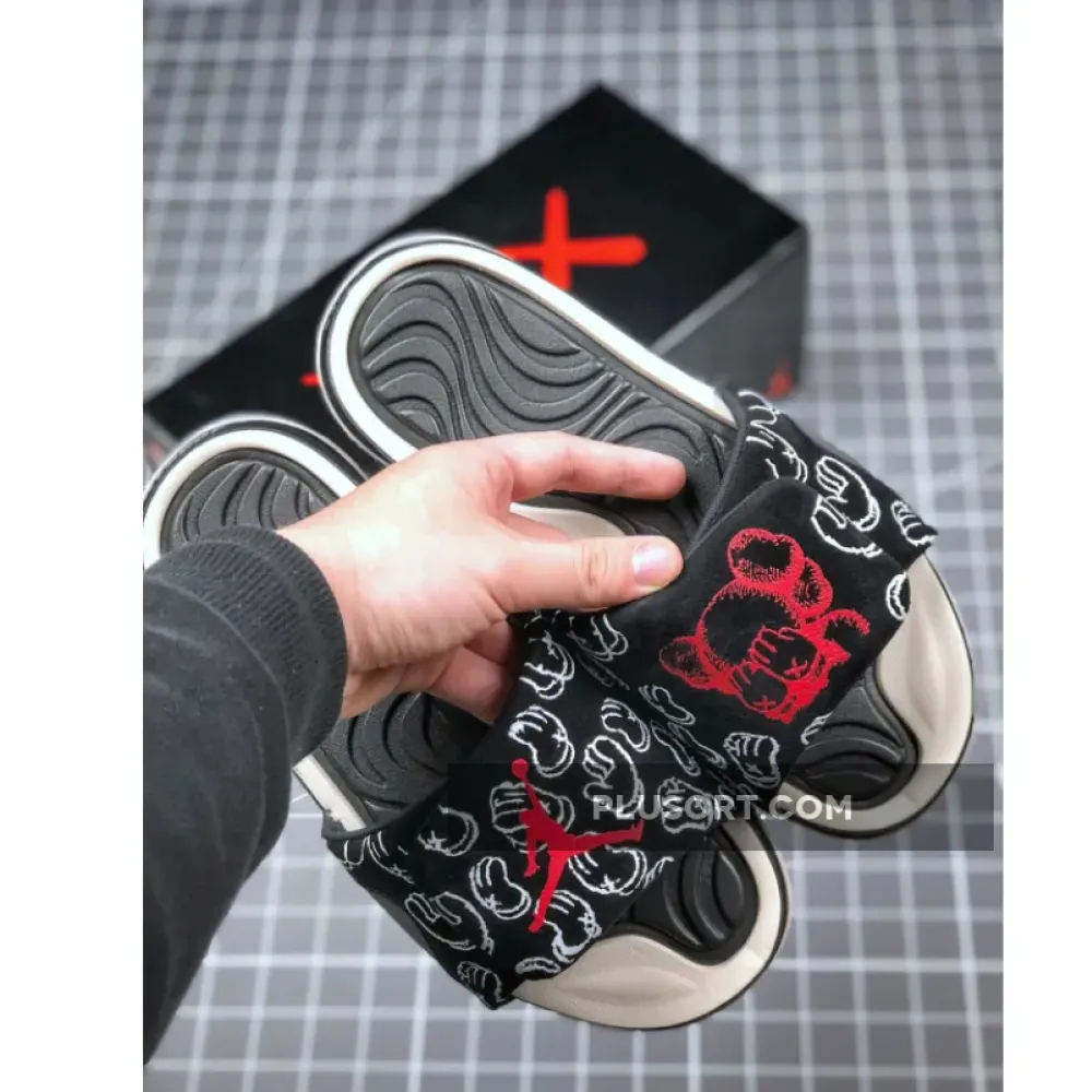 Kaws x Air Jordan 4 Black Slide Sandals