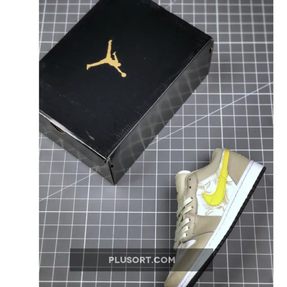 Air Jordan 1 Low Light Orewood Brown/Amarillo-White-Laser Blue CK3022-107