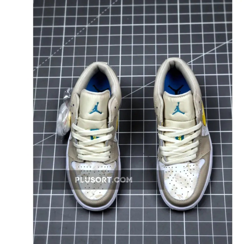 Air Jordan 1 Low Light Orewood Brown/Amarillo-White-Laser Blue CK3022-107