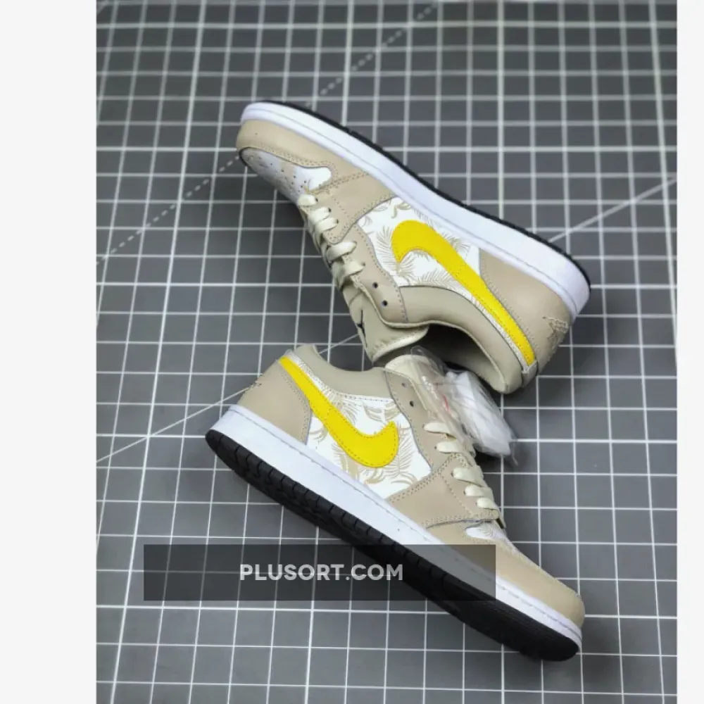 Air Jordan 1 Low Light Orewood Brown/Amarillo-White-Laser Blue CK3022-107