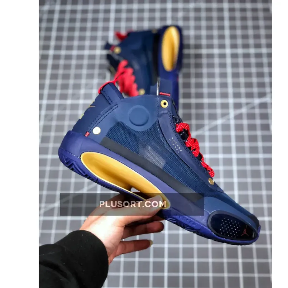 Air Jordan 34 Navy Blue/Gold
