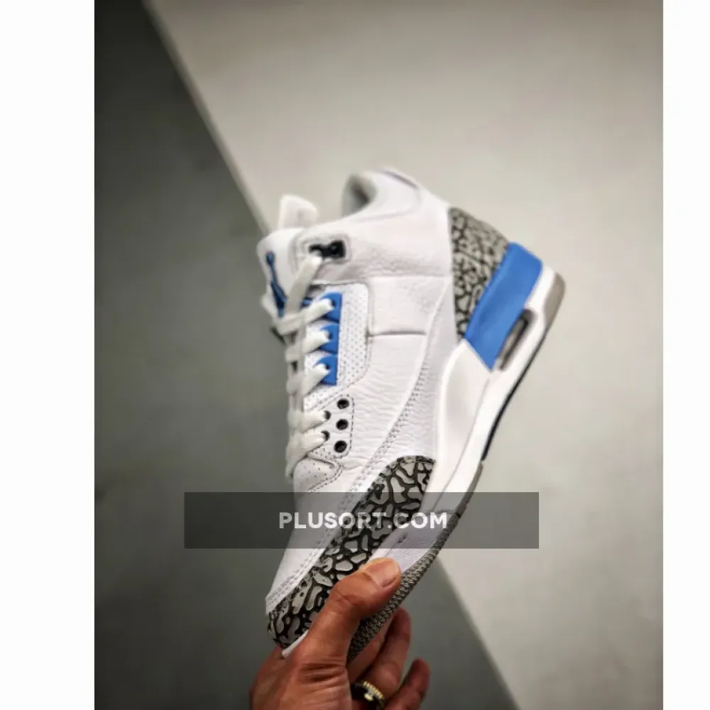 Air Jordan 3 “UNC” White/Valor Blue-Tech Grey  CT8532-104