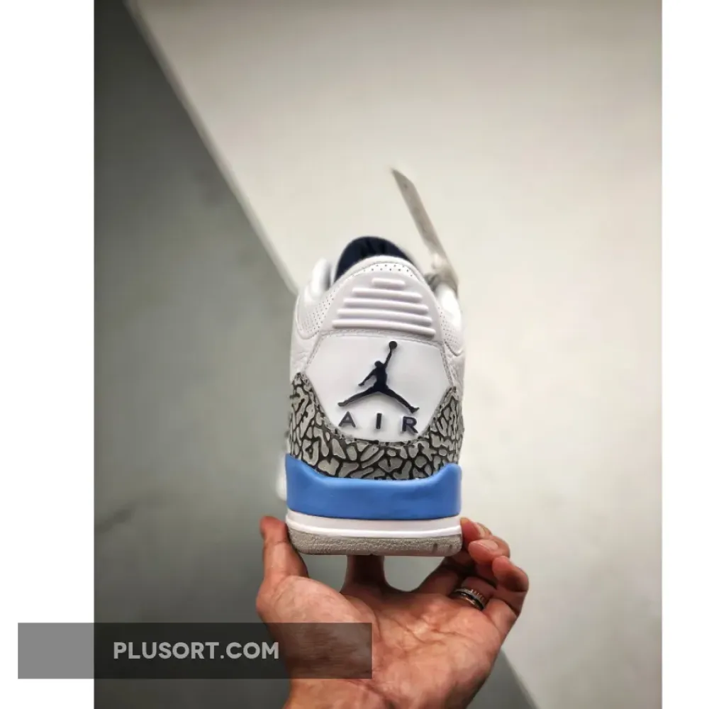 Air Jordan 3 “UNC” White/Valor Blue-Tech Grey  CT8532-104