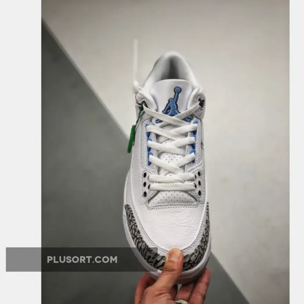 Air Jordan 3 “UNC” White/Valor Blue-Tech Grey  CT8532-104