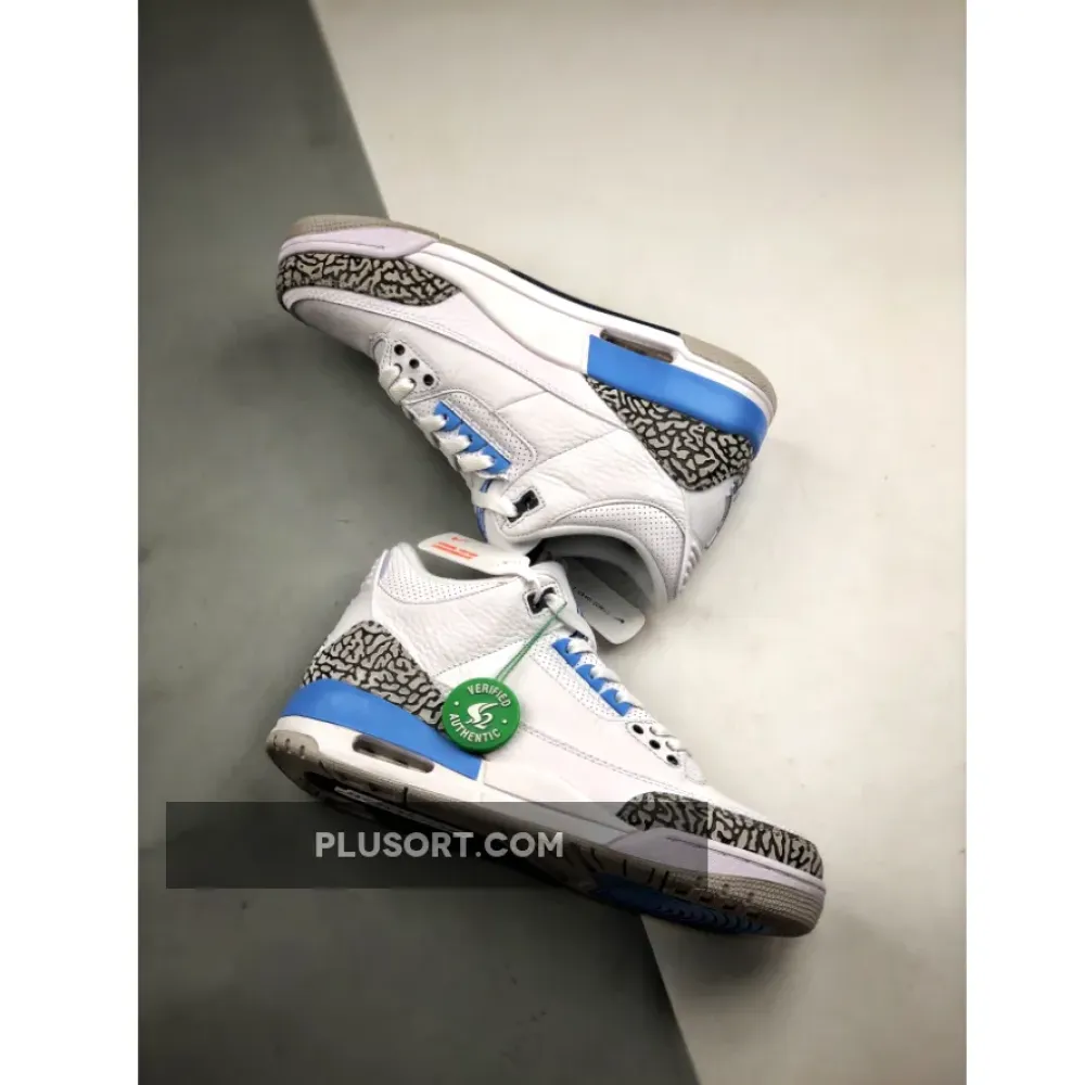 Air Jordan 3 “UNC” White/Valor Blue-Tech Grey  CT8532-104