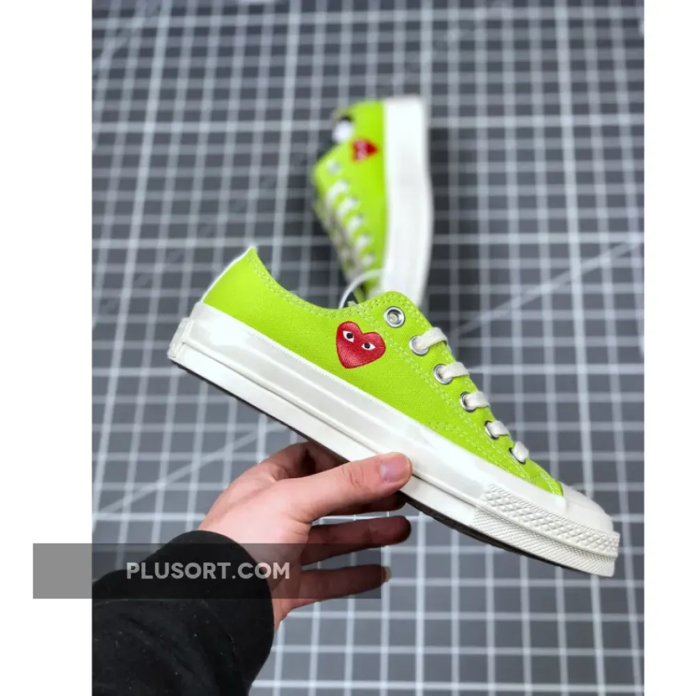 Converse x PLAY CDG Chuck 70 Low Top Acid Lime Green/Egret/High Risk Red 168302C
