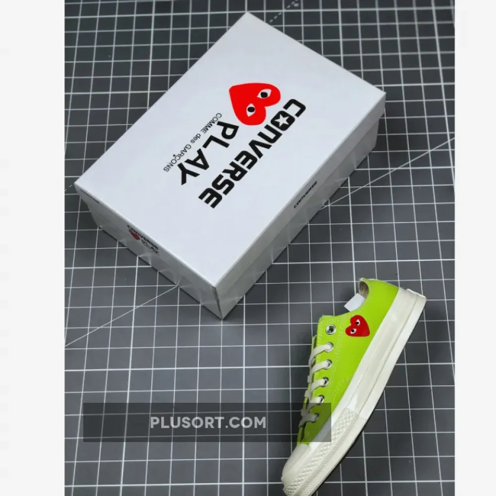 Converse x PLAY CDG Chuck 70 Low Top Acid Lime Green/Egret/High Risk Red 168302C