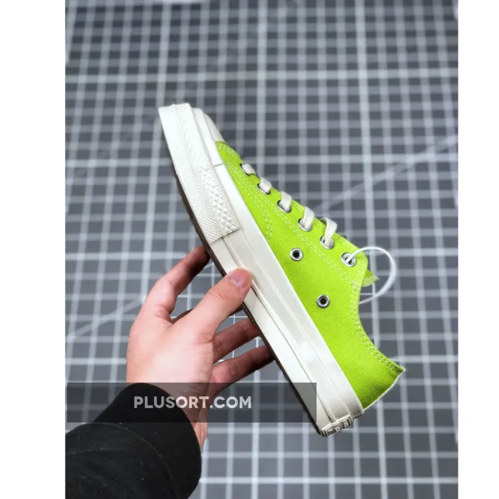 Converse x PLAY CDG Chuck 70 Low Top Acid Lime Green/Egret/High Risk Red 168302C