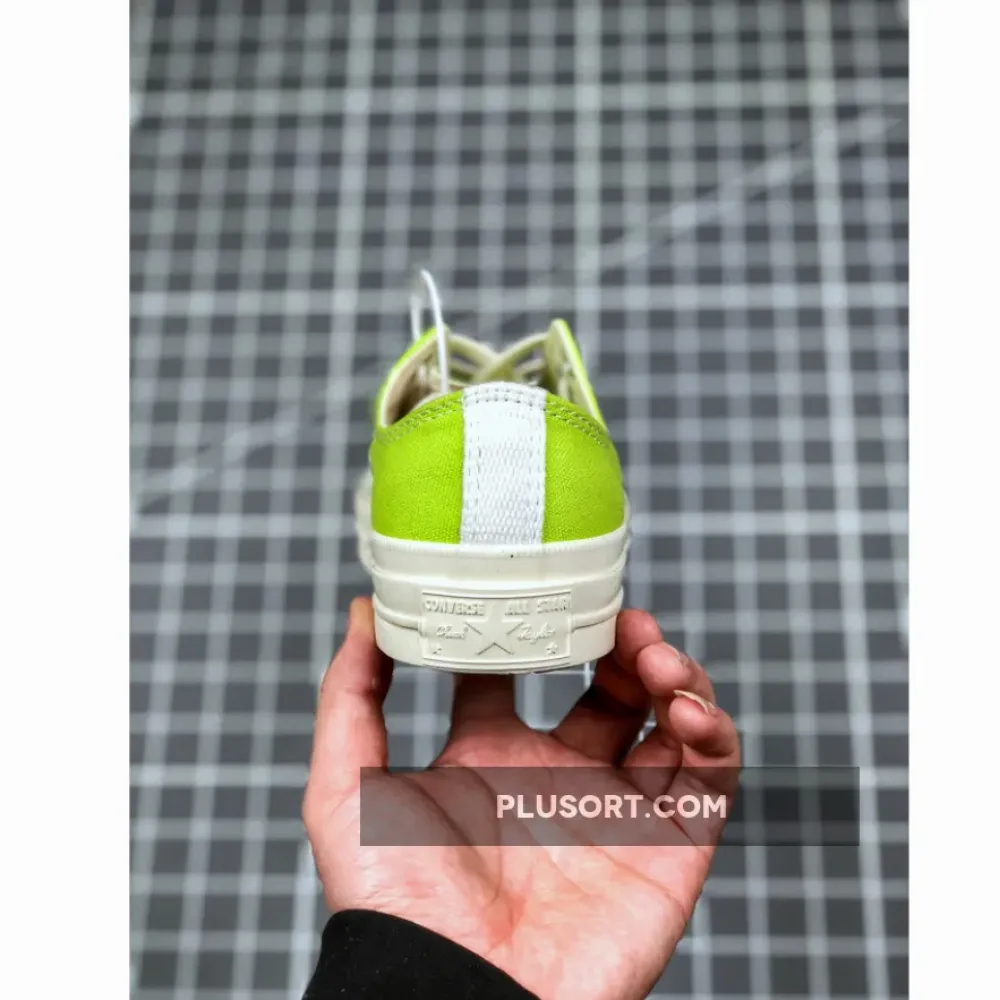 Converse x PLAY CDG Chuck 70 Low Top Acid Lime Green/Egret/High Risk Red 168302C