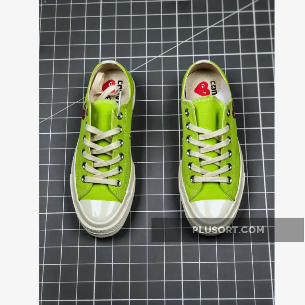 Converse x PLAY CDG Chuck 70 Low Top Acid Lime Green/Egret/High Risk Red 168302C