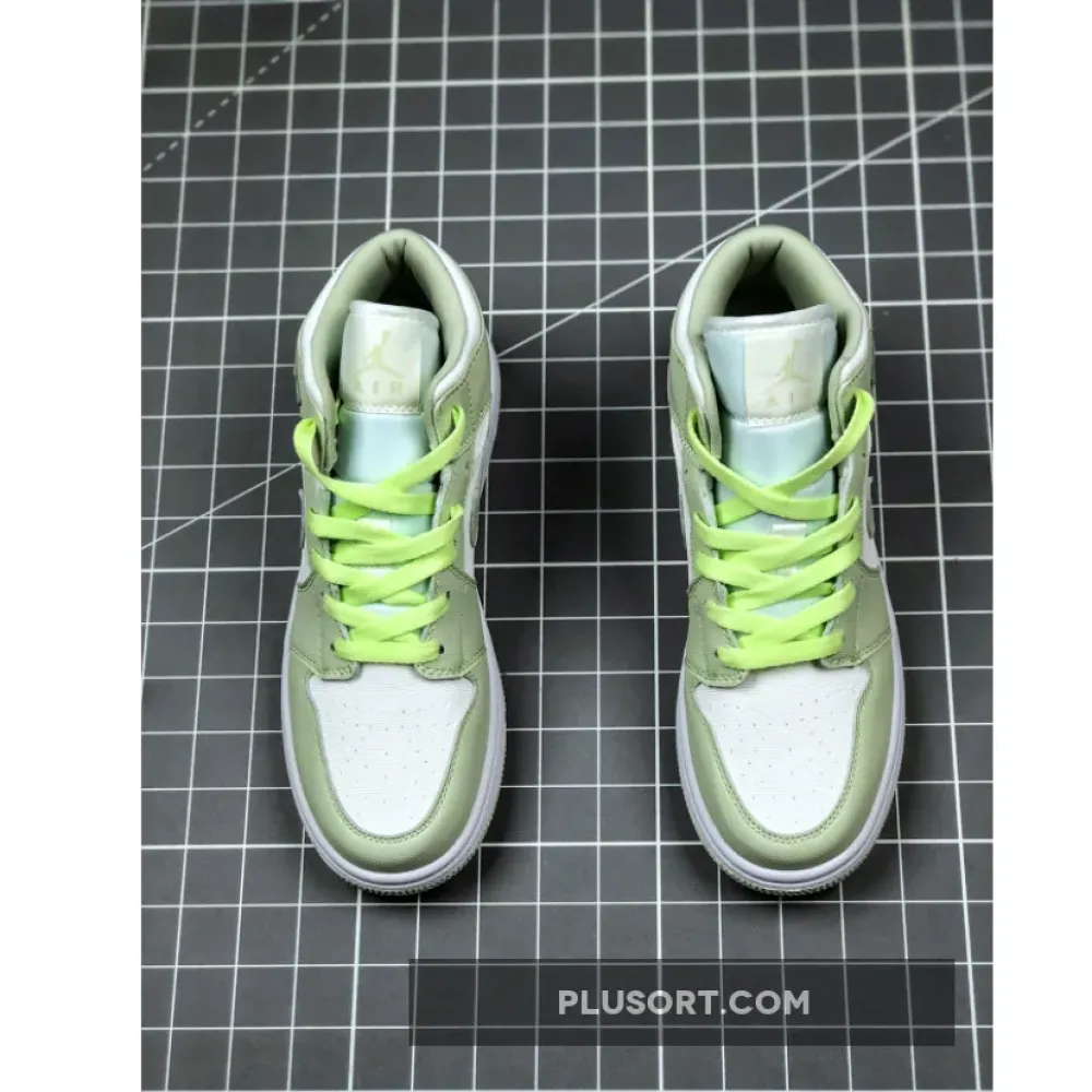 Air Jordan 1 Mid WMNS White/Spruce Aura  CV5280-103