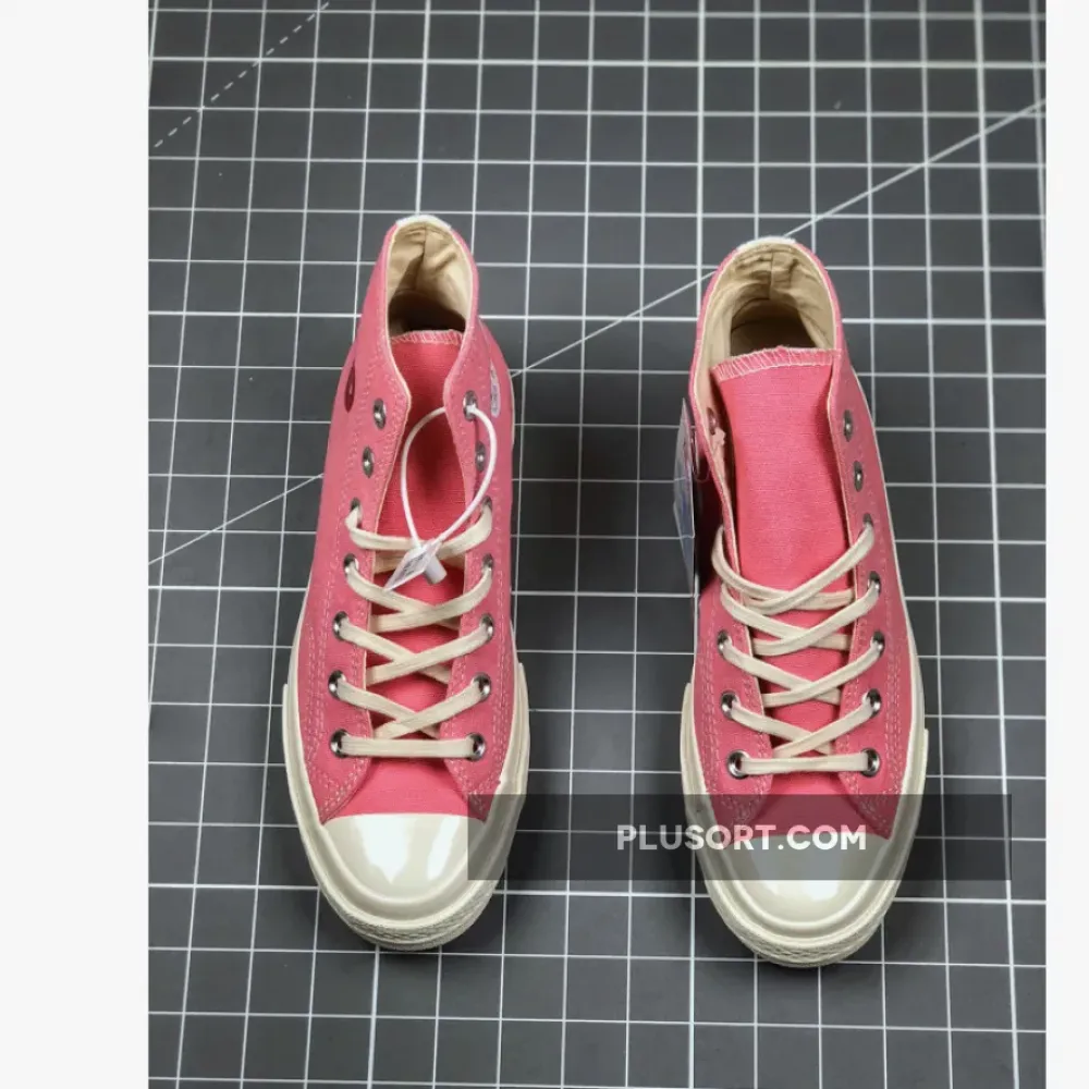 Converse x PLAY CDG Chuck 70 High Top Strawberry Pink/Egret/High Risk Red 168301C