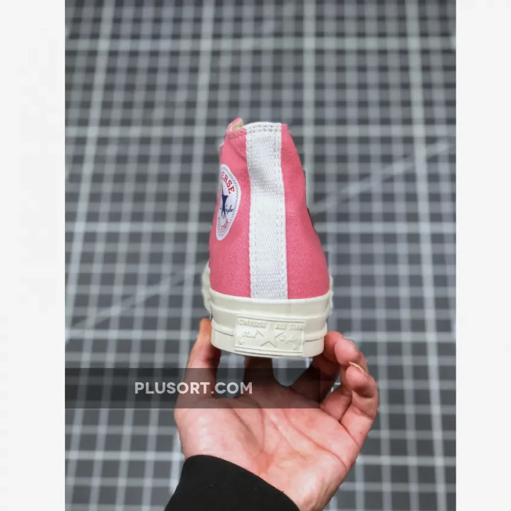 Converse x PLAY CDG Chuck 70 High Top Strawberry Pink/Egret/High Risk Red 168301C