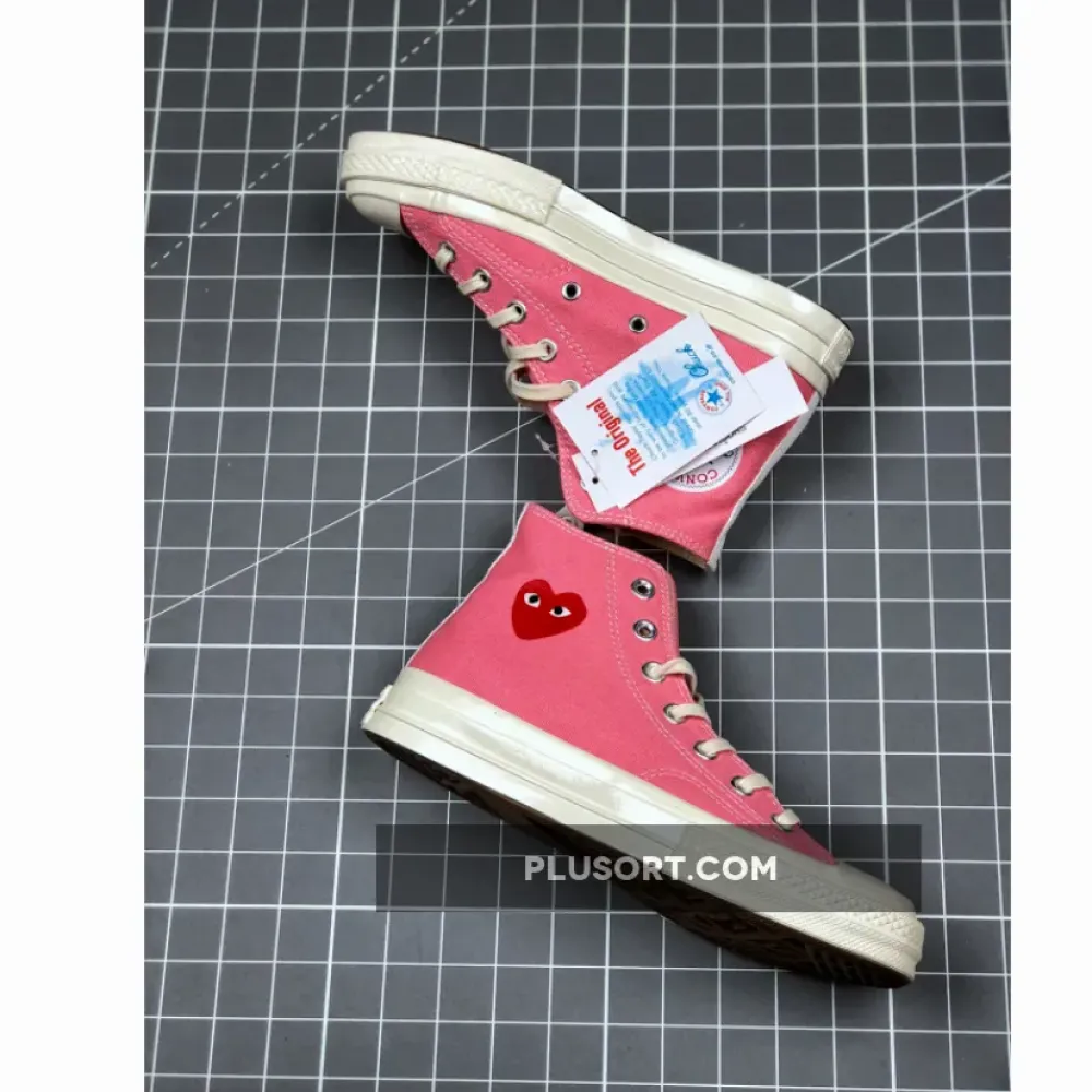 Converse x PLAY CDG Chuck 70 High Top Strawberry Pink/Egret/High Risk Red 168301C