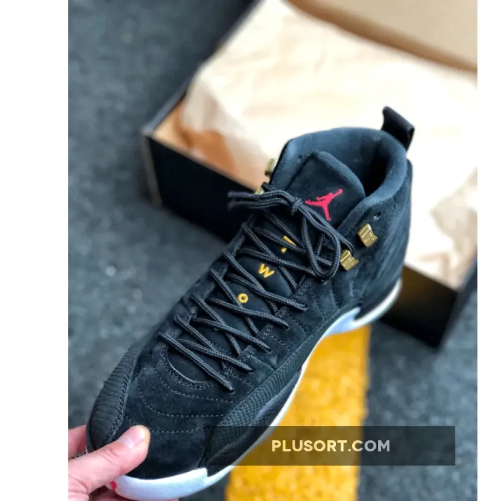 Air Jordan 12 “Reverse Taxi” Black/White-Taxi  130690-017
