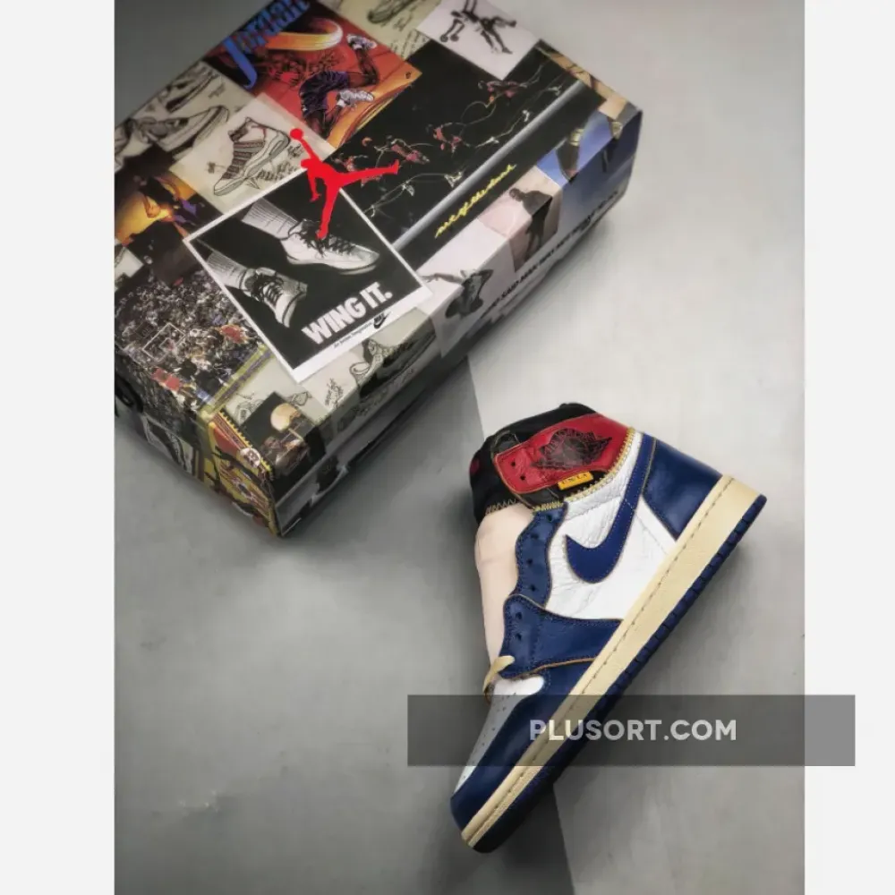 Union x Air Jordan 1 Retro High OG NRG White/Storm Blue-Varsity Red BV1300-146