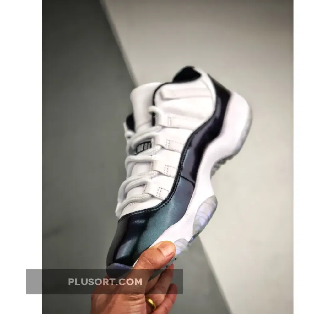 Air Jordan 11 Low “Easter” White/Emerald Rise-Black  528895-145